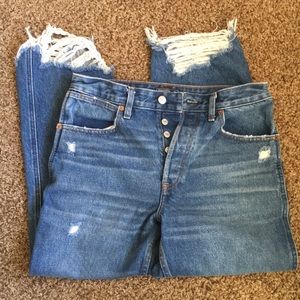 A&F High Rise Button Up Jeans